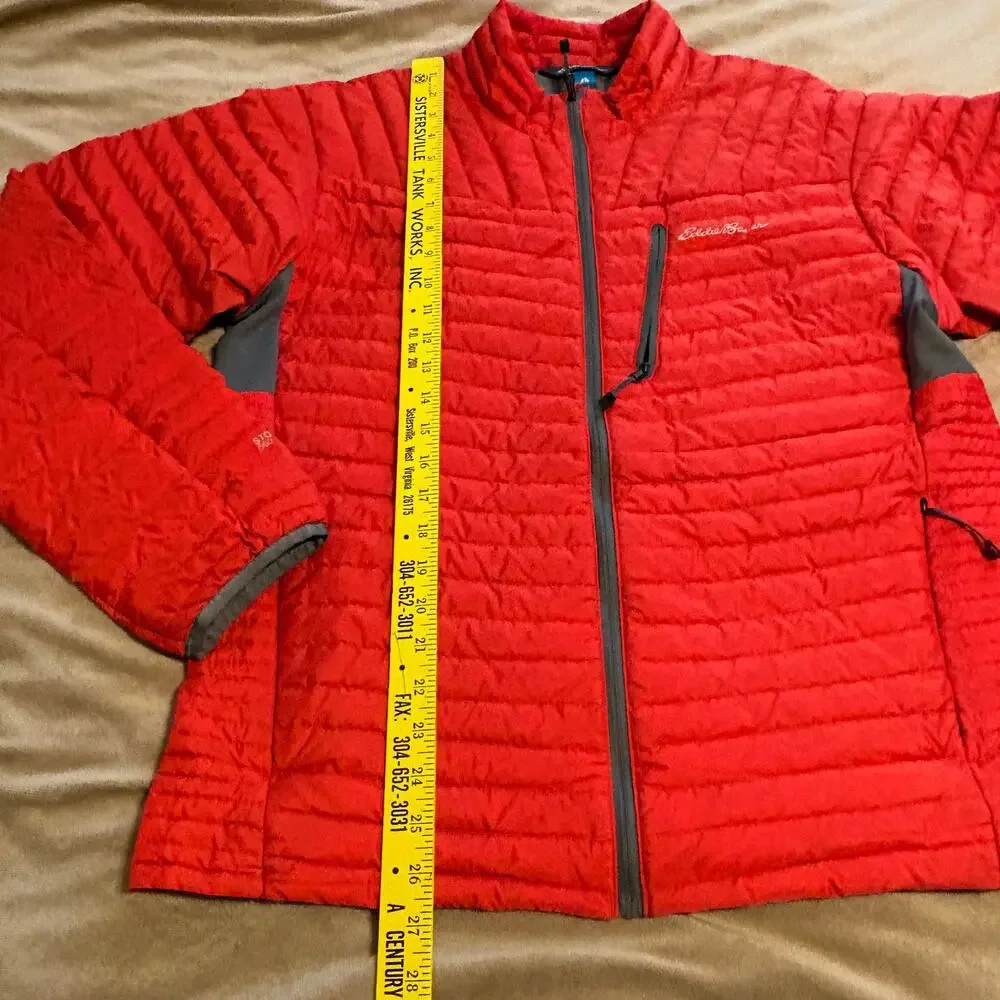 Eddie Bauer MicroTherm StormDown Jacket First Ascent Goose Down L Orange